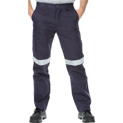 Cotton Drill Regular Weight Taped Cargo Pants Navy 107ST