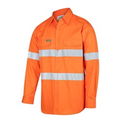 Hi-Vis Lightweight Long Sleeve Taped Shirt Orange XS