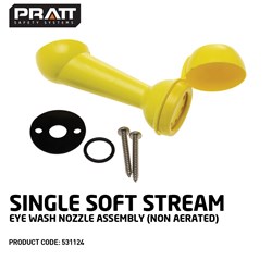 Single Soft Stream Eye Wash Nozzle Assembly (Non Aerated)