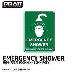 Emergency Shower Sign (PS2P) 600mm x 450mm Poly