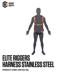Elite Riggers Harness Stainless Steel - Maxi (XL-2XL) cw Harness Bag (NBHAR)