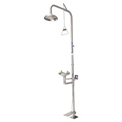 PRATT Combination 304SS Shower Non Aerated Single Nozzle Eye  With Bowl & Foot Treadle