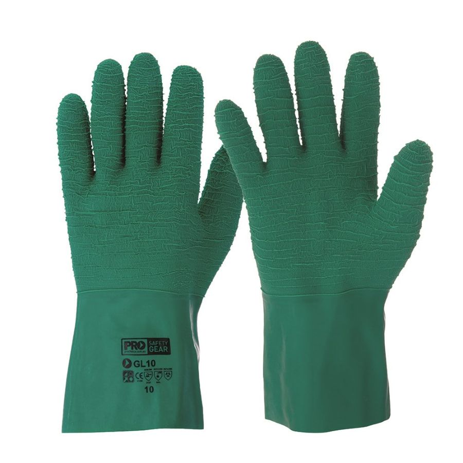 green safety gloves