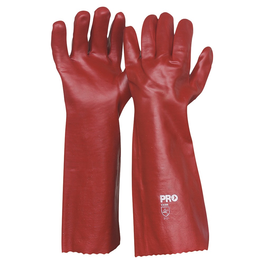 pvc gloves red