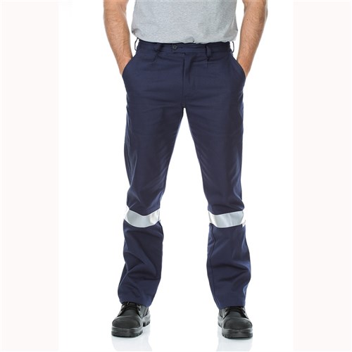 Cotton Drill Regular Weight Taped Work Pants Navy 117ST