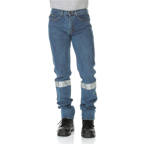 Classic Fit Stonewash Rigid Taped Denim Jeans