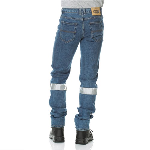 Classic Fit Stonewash Rigid Taped Denim Jeans