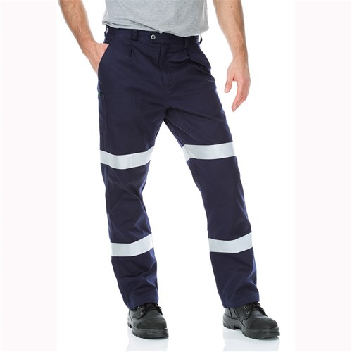 Cotton Drill Regular Weight Biomotion Taped Work Pants Navy 102R