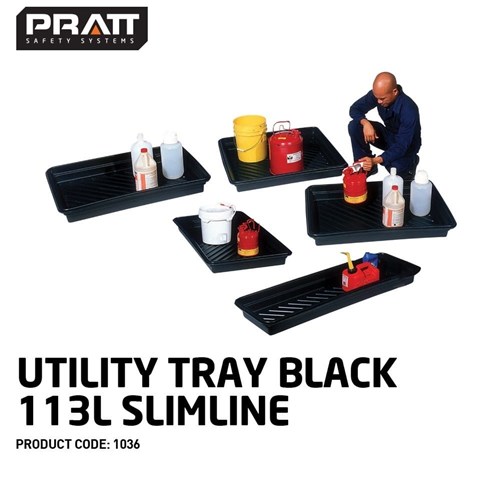 Utility Tray Black 113L Slimline