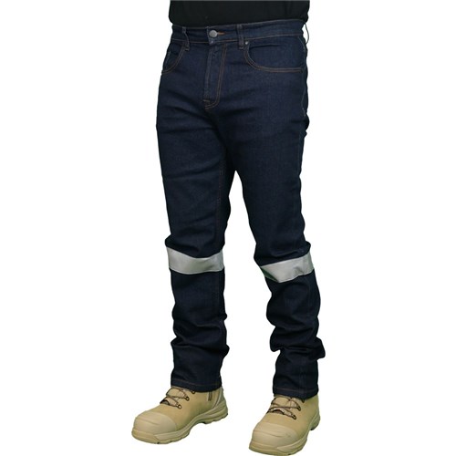 Classic Fit Dark Denim Stretch Taped Jeans