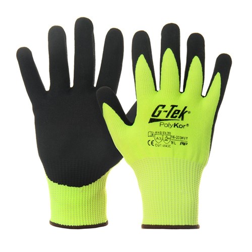 G-TEK POLYKOR CUT C HI VIS GLOVE