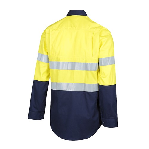 Hi-Vis 2 Tone Closed Front Lightweight Taped Shirt