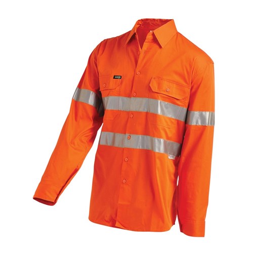 Hi-Vis Lightweight Gussett Cuff Taped Shirt Orange 3XL
