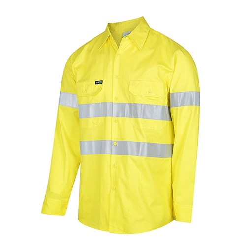 Hi-Vis Lightweight Gussett Cuff Taped Shirt Yellow 2XL