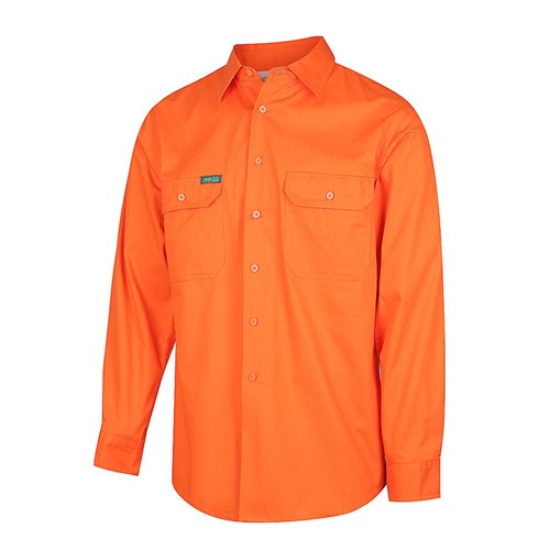 Hi-Vis Lightweight Adjustable Cuff Shirt Orange L