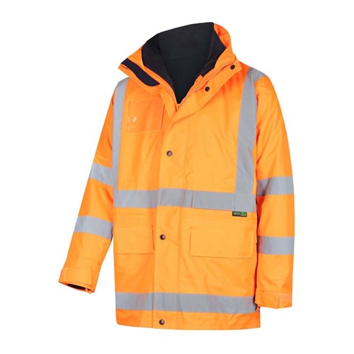 orange hi vis waterproof all in one