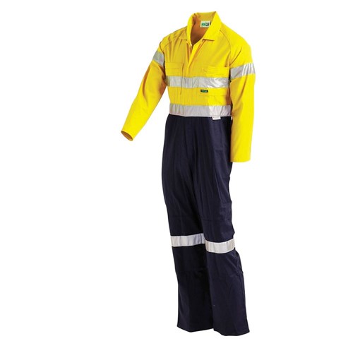 Hi-Vis 2-Tone Lightweight Taped Coverall with Nylon Press Studs