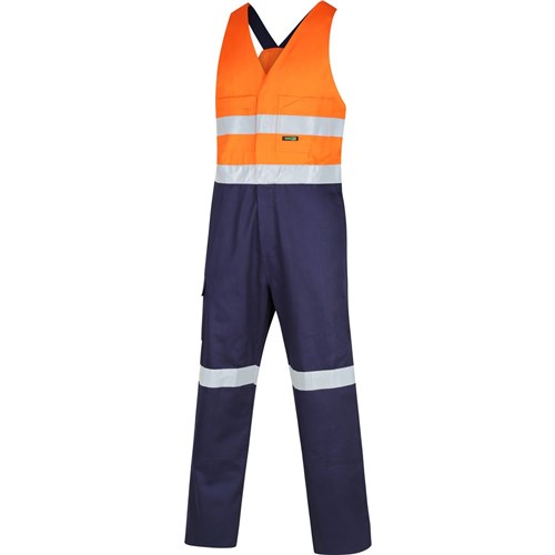 Hi Vis 2-Tone Regular Weight Action Back Coverall with Reflective Tape