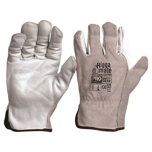 Riggamate Natural Cowgrain Palm / Split Back Gloves