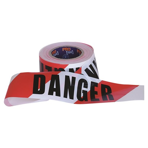 HDTR-300 - Striped Barricade Tape 75mm x 100m - Danger Do Not