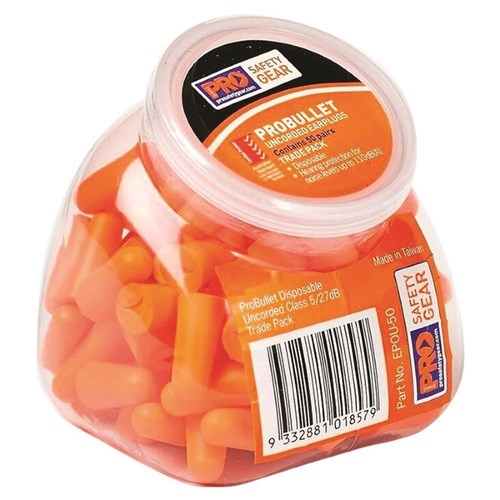 Probullet Disposable Uncorded Earplugs 50 Pack Uncorded