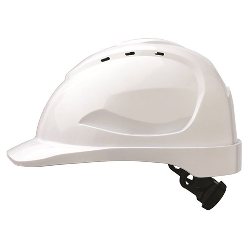 V9 Hard Hat Vented Ratchet Harness - White