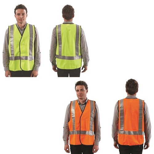 Fluro H Back Safety Vest - Day/Night Use