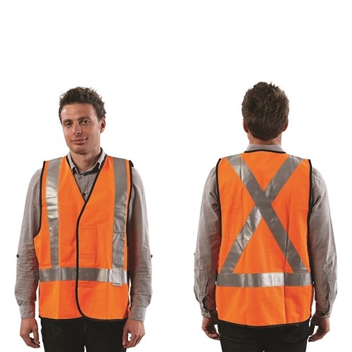 Fluro X Back Safety Vest - Day/Night Use